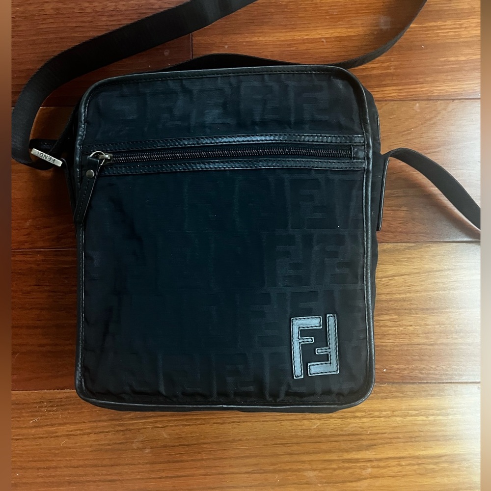 Fendi Zucca Crossbody Bag AUTHENTIC Black